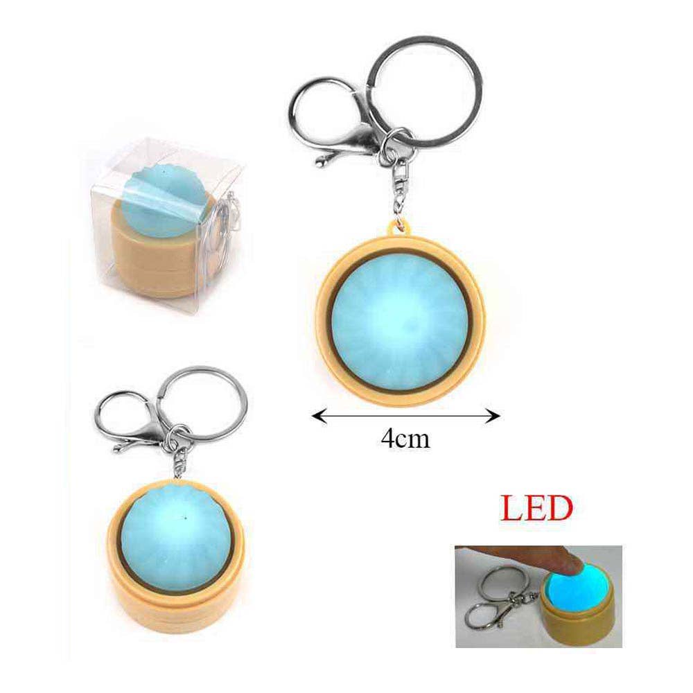 LED Light Up Bao Steam Bun Clicker Bag Charm Keychains