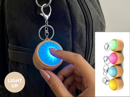 LED Light Up Bao Steam Bun Clicker Bag Charm Keychains