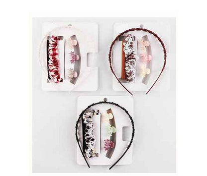 Floral Mini Hair Claw Clip  Headband Hair Scrunchie Set