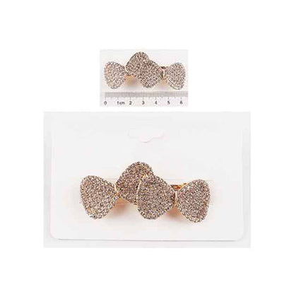 Rhinestone Double Bow Barrettes