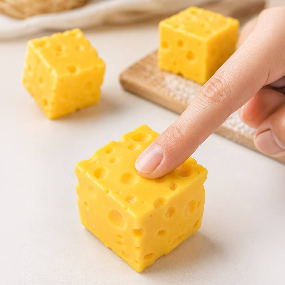 Cheese Cube Squeeze Squishy Stress Relief Toy